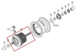 Shimano Dynamoeinheit DH-3N31 Nut Schwarz Y-28V98010
