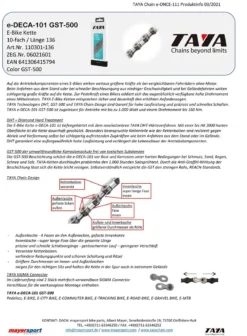 KMC Taya E-Deca-101 GST-500 Silber 10-fach Verstärkt Für E-Bike 136 Glieder -Fahrräder Verkäufe Kette Taya e Deca 101 GST 500 10 fach E Bike 136 Glieder 100301 136 641306415794b