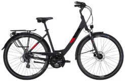 Pegasus Solero-Disc 2022 24-Gang -Fahrräder Verkäufe Pegasus Solero SL Disc 2022 24 Gang Damen Wave Tiefeinstieg Unisex black matt red schwarz rot grau 636 28345 28350 28355