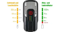 Sigma Aura-80 Mit Akku Für USB-Ladegerät -Fahrräder Verkäufe Sigma Frontleuchte Batterieleuchte LED Akku Aura 80 Lux USB 17800 4016224178001 070 28037c