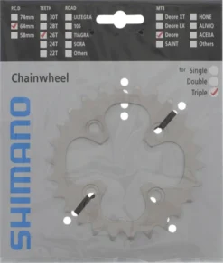Shimano Deore Ab 2007 26 Zähne U-Type Silber Y-1GY26000 Ersatz: Y-1LD26000