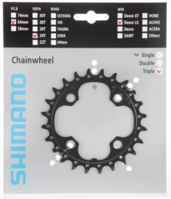 Shimano SLX Ab 2011 4-Arm 10-fach 24 Zähne AE-Type Stahl Schwarz Y-1LU24000