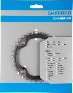Shimano SLX Ab 2013 4-Arm 10-fach 32 Zähne AE-Type Stahl / Verbundwerkstoff Schwarz Y-1N998050