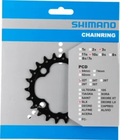 Shimano SLX Ab 2014 4-Arm 10-fach 22 Zähne AN-Type Stahl Schwarz Y-1NW22000